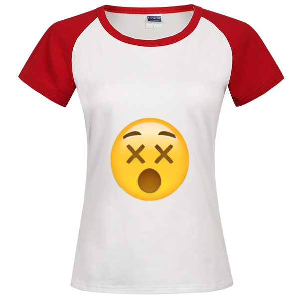 emoji表情时尚插肩纯棉短袖t恤女款