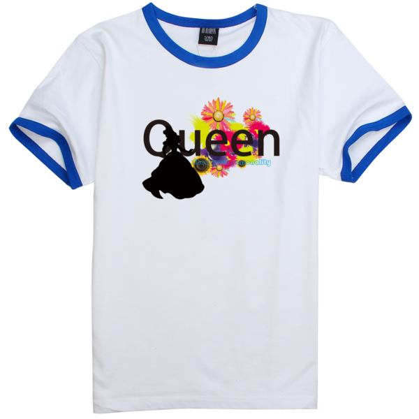 Queen_时尚撞色纯棉T恤