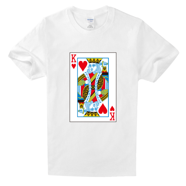 扑克牌红桃k舒适白色t恤