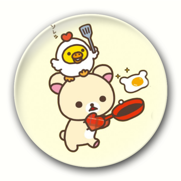 【轻松熊rilakkuma】日系萌卡通懒懒熊煎荷包蛋-7.5个性徽章